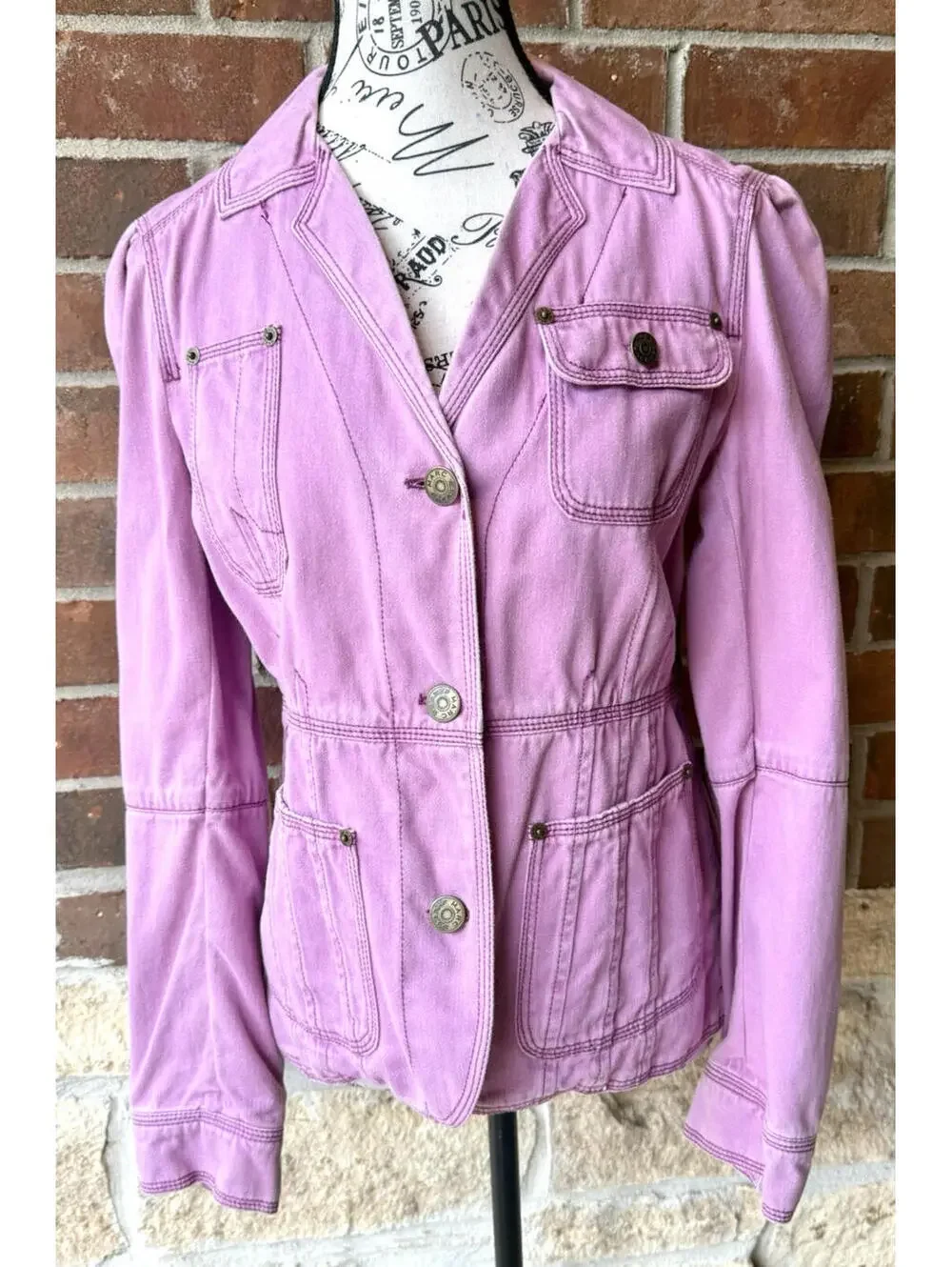 Marc‎ Jacobs Lilac Purple Cotton Utility Jacket Blazer Womens Size 10 Utility